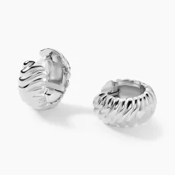 Créoles Leocadie Argent Blanc