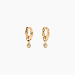 Créoles Lorianne Plaqué Or Jaune Oxyde De Zirconium|Marc Orian Discount