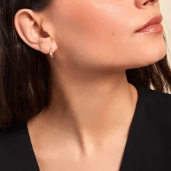 Créoles Louisie Plaqué Or Jaune Oxyde De Zirconium|Marc Orian Clearance