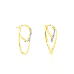Créoles Luna Or Jaune Strass