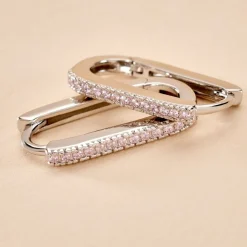 Créoles Lutetia Argent Blanc Oxyde De Zirconium