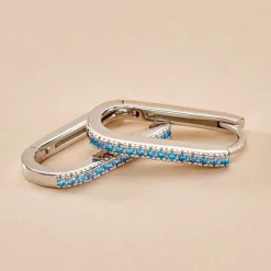 Créoles Lutetia Argent Blanc Oxyde De Zirconium