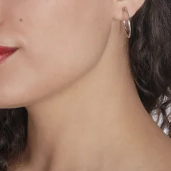 Créoles Maxa Argent Blanc