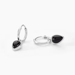 Créoles Mentissa Argent Blanc Agate
