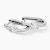 Créoles Oddone Argent Blanc Oxyde De Zirconium