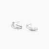 Créoles Otho Rondes Argent Blanc Oxyde De Zirconium|Marc Orian Outlet