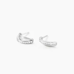 Créoles Otho Rondes Argent Blanc Oxyde De Zirconium|Marc Orian Outlet