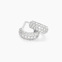 Créoles Palome Argent Blanc Oxyde De Zirconium