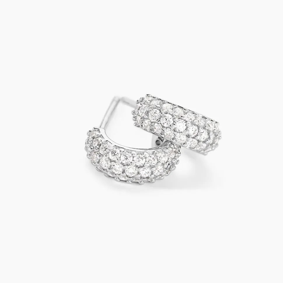 Créoles Palome Argent Blanc Oxyde De Zirconium