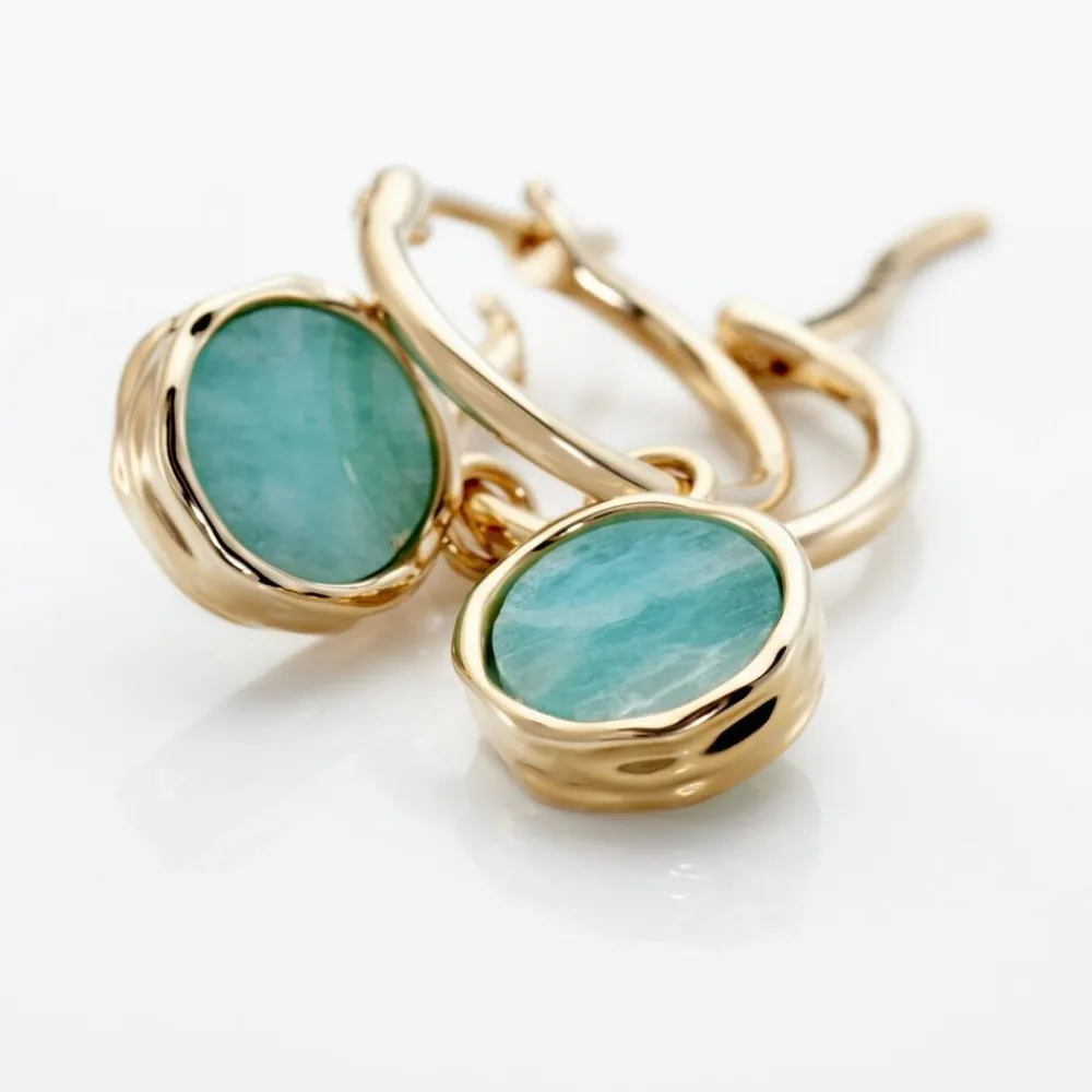 Créoles Plaqué Or Neassa Amazonite|Marc Orian Outlet