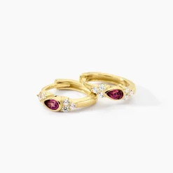 Créoles Poem Argent Jaune Rhodolite Oxyde De Zirconium|Marc Orian Best