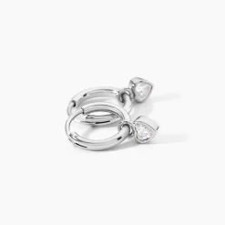 Créoles Querida Argent Blanc Oxyde De Zirconium|Marc Orian Online