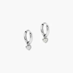 Créoles Querida Argent Blanc Oxyde De Zirconium|Marc Orian Online