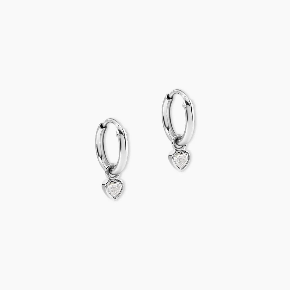 Créoles Querida Argent Blanc Oxyde De Zirconium|Marc Orian Online