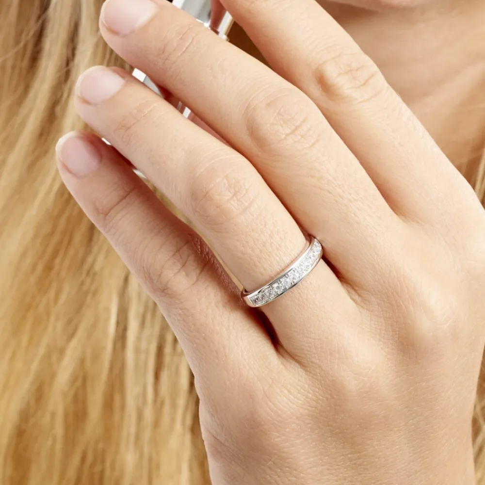 Demi Alliance Heket Argent Blanc Oxyde De Zirconium|Marc Orian Sale