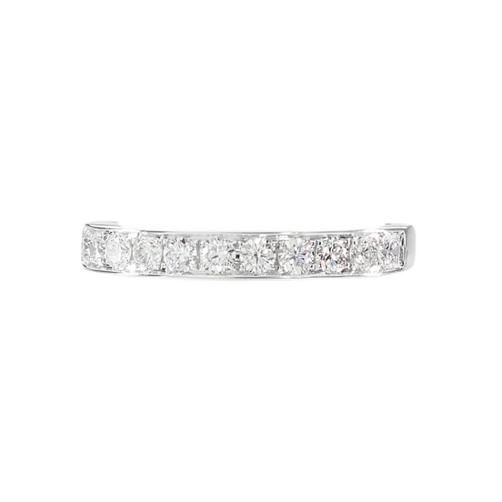 Demi-alliance Or Blanc Valentine Diamants Synthetique|Marc Orian