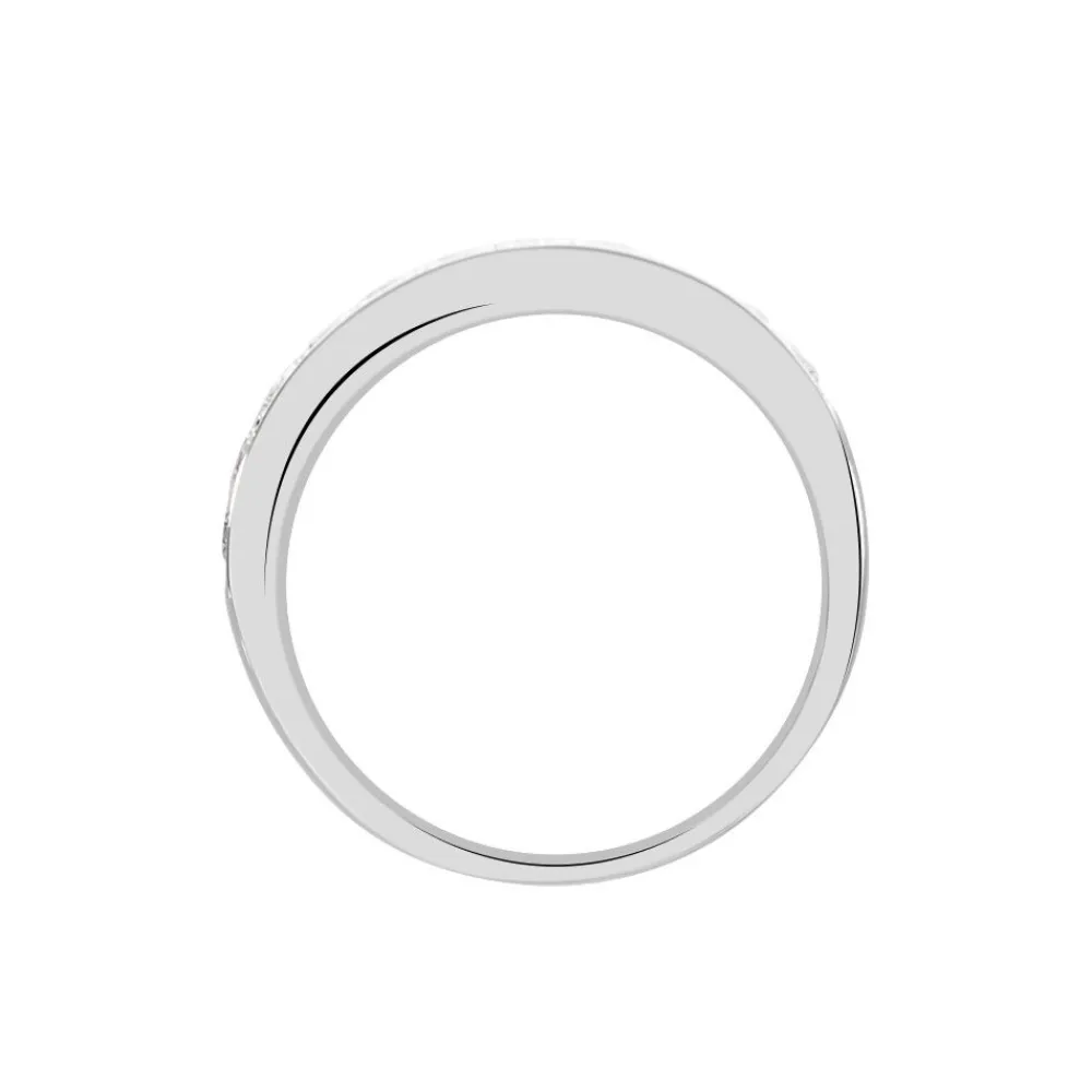 Demi-alliance Or Blanc Valentine Diamants Synthetique|Marc Orian