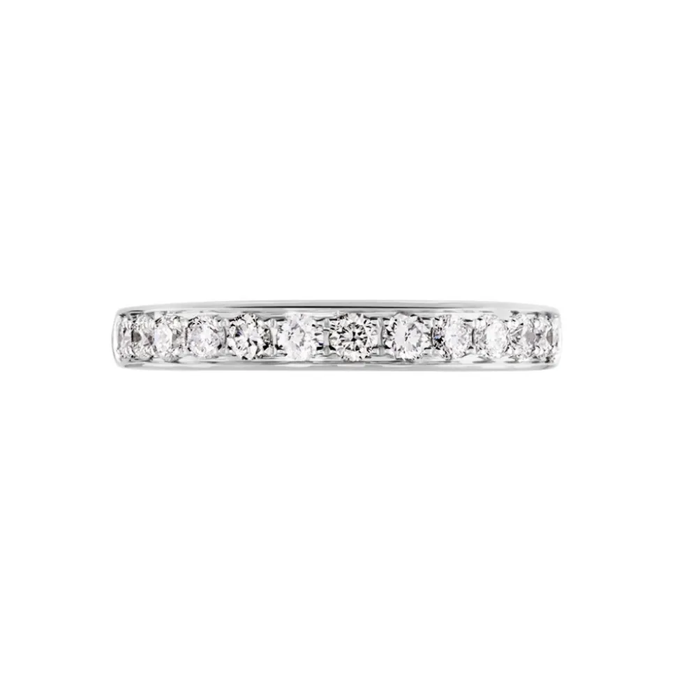Demi-alliance Or Blanc Valentine Diamant Synthetique