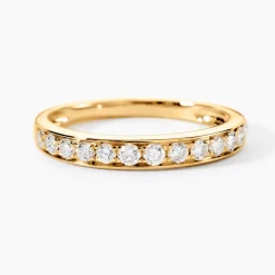 Demi-alliance Or Jaune Valentine Diamant Synthetique