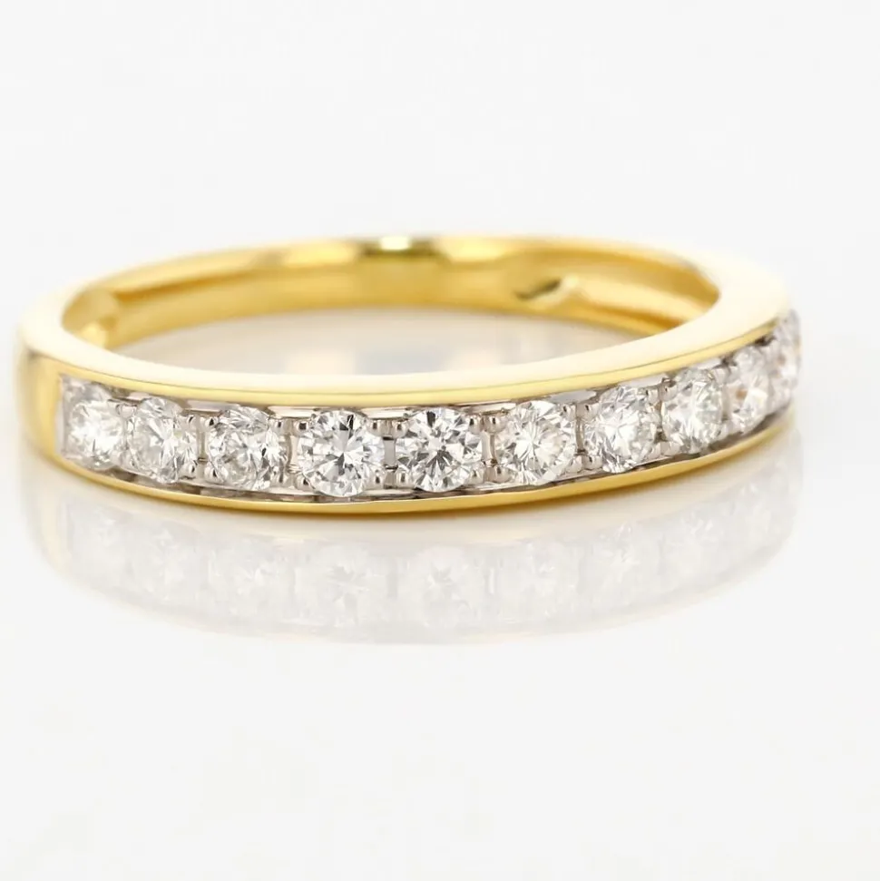 Demi-alliance Or Jaune Valentine Diamants Synthetique