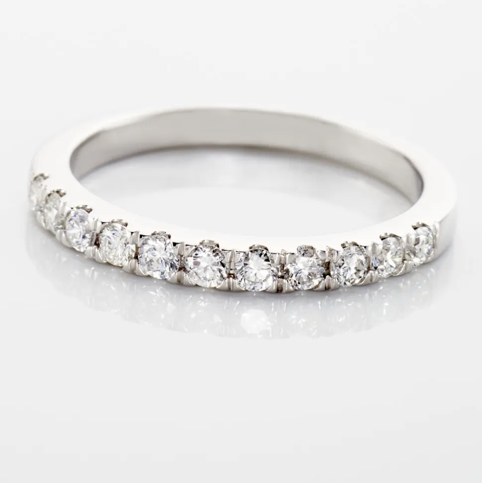 Demi Alliance Pristina Or Blanc Diamant Synthétique