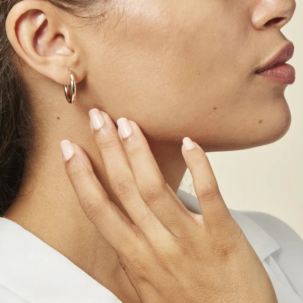 Demi Créoles Anne-christelleae Argent Blanc|Marc Orian Outlet