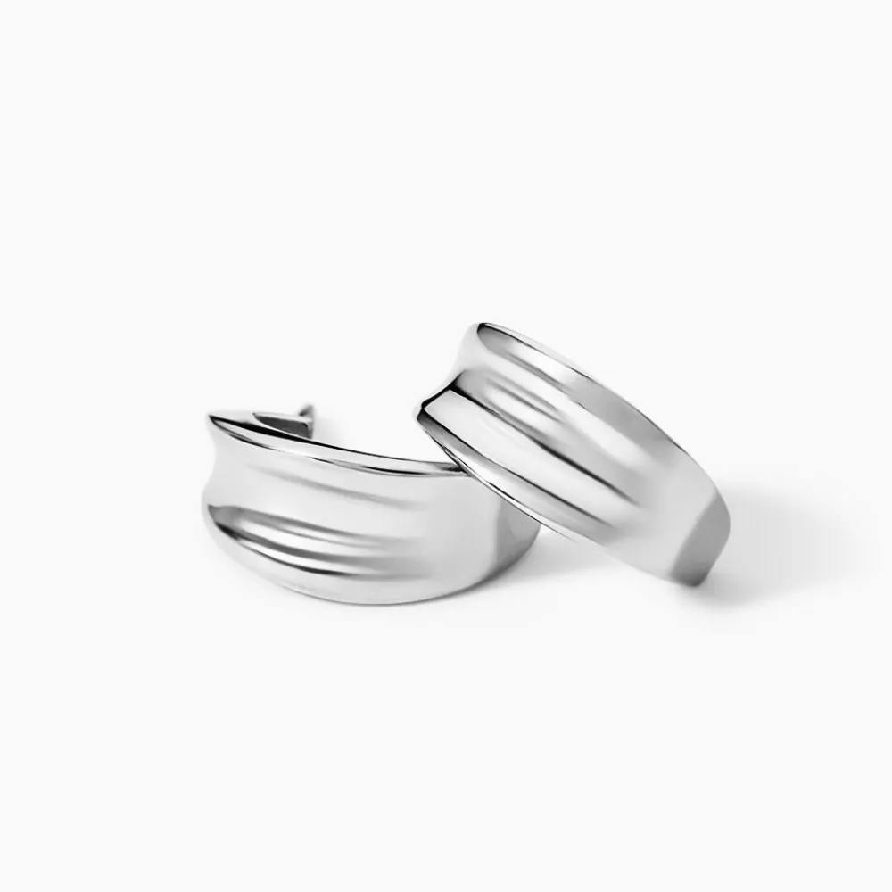 Demi Créoles Anne-christelleae Argent Blanc|Marc Orian Outlet