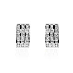 Demi Créoles Or Blanc Jacobea Oxyde De Zirconium|Marc Orian Outlet