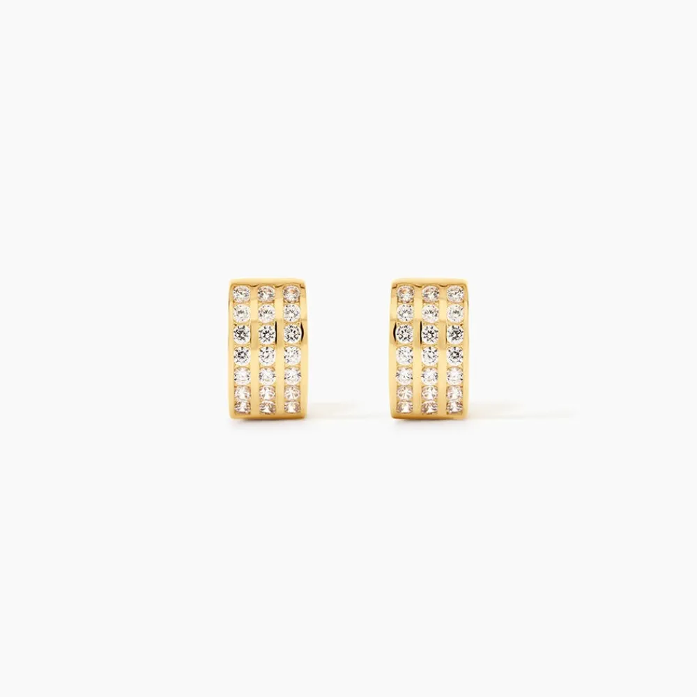 Demi Créoles Or Jaune Jacobea Oxyde De Zirconium|Marc Orian Online