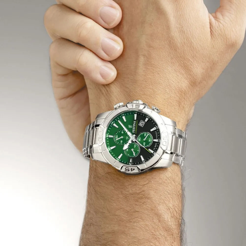 Montre Timeless Chrono 45-3 Vert|FESTINA Hot