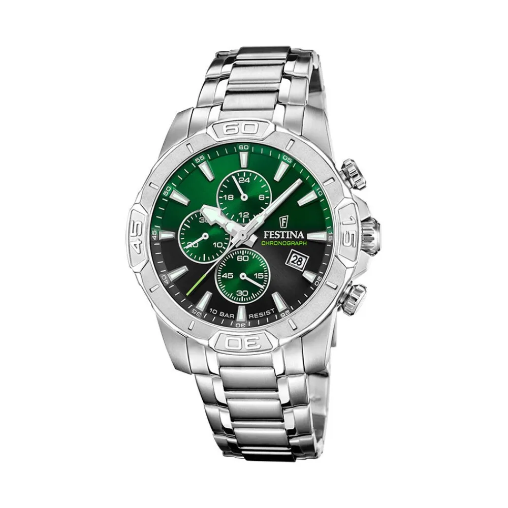 Montre Timeless Chrono 45-3 Vert|FESTINA Hot