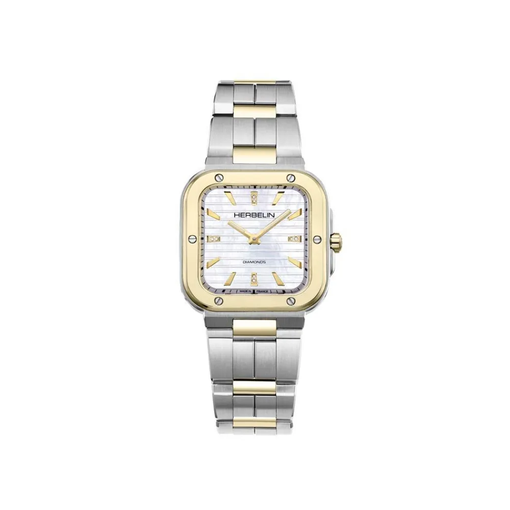 Montre Cap Camarat Square Nacre Blanche|HERBELIN New