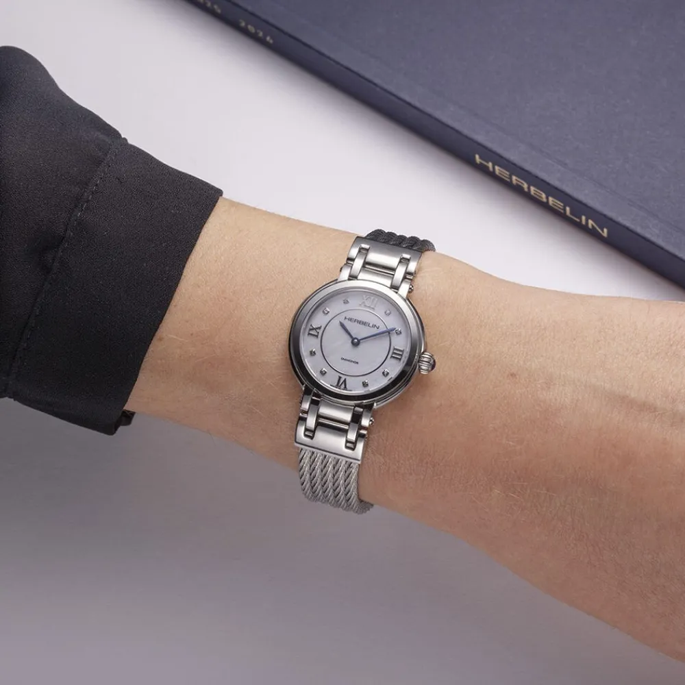 Montre Galet Nacre Blanche|HERBELIN Clearance