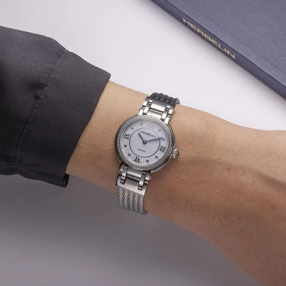 Montre Galet Nacre Blanche|HERBELIN Sale