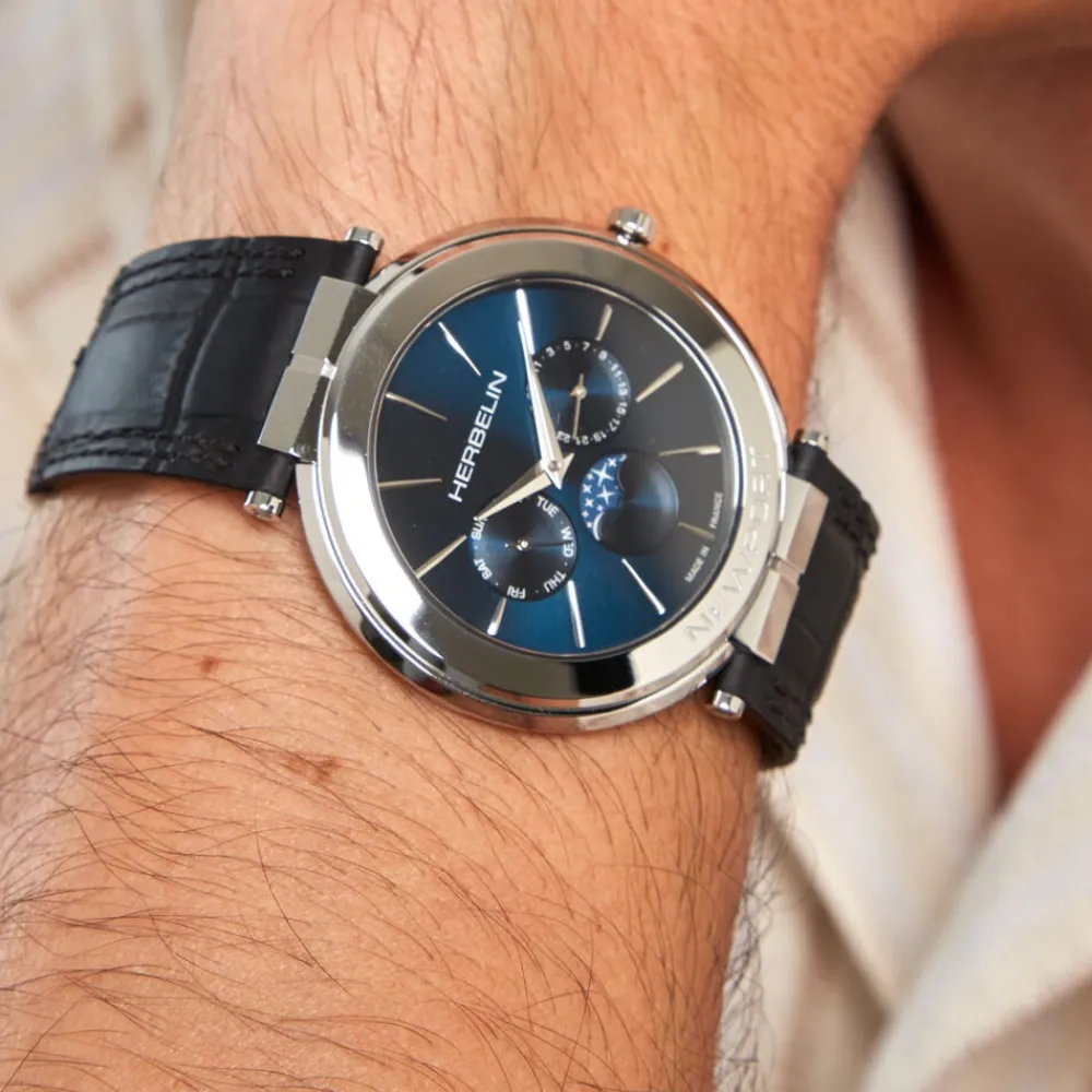 Montre Newport Slim Bleu|HERBELIN Sale