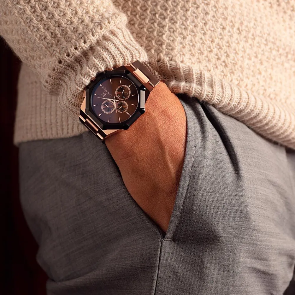 Montre Octongon Multifonction Marron|MONTIGNAC Hot