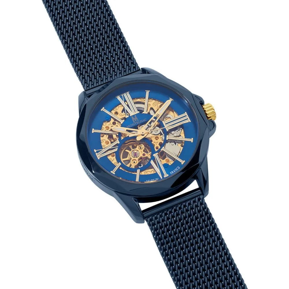 Montre Round Auto Bleu|MONTIGNAC Hot