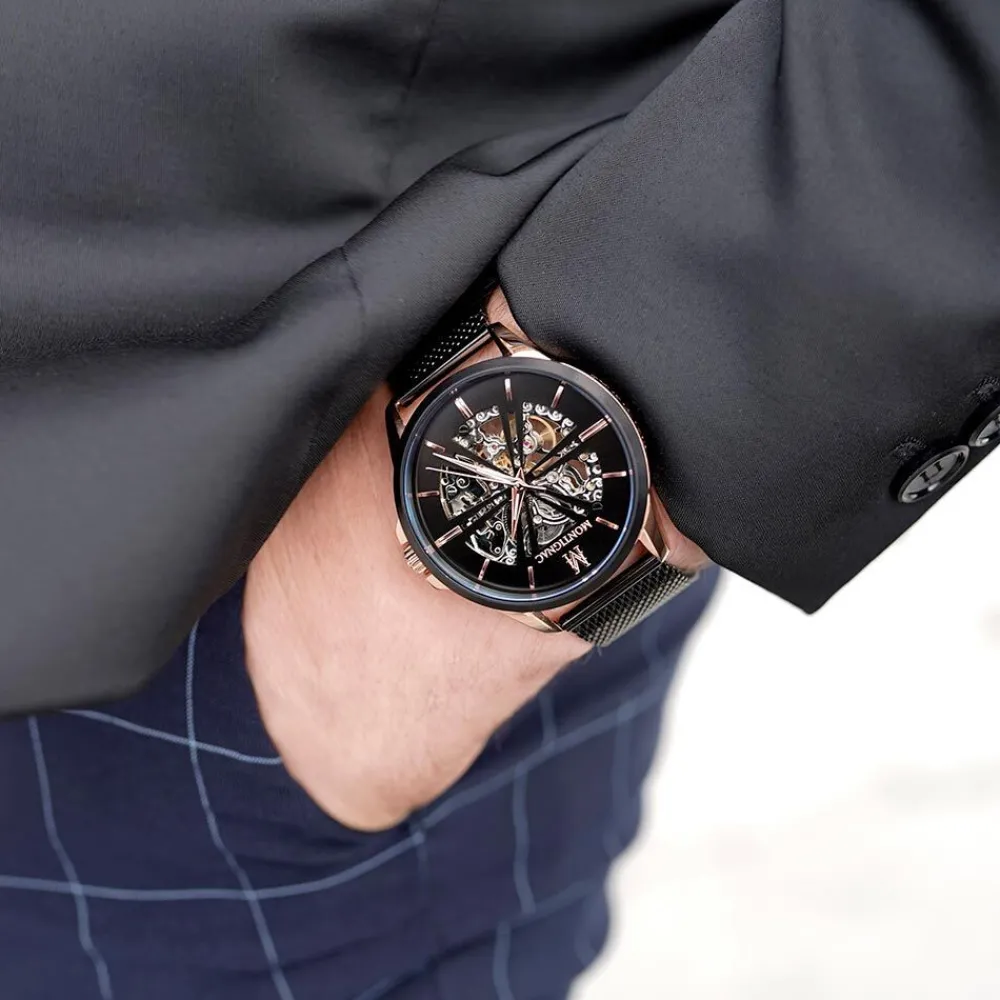 Montre Round Automatique Noir|MONTIGNAC Sale