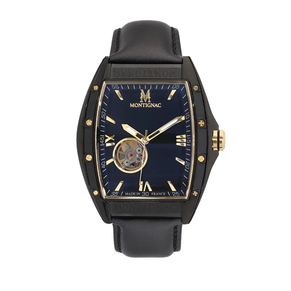 Montre Tonneau Automatique Noir|MONTIGNAC Discount