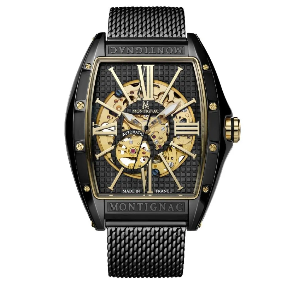 Montre Tonneau Automatique Noir|MONTIGNAC Online