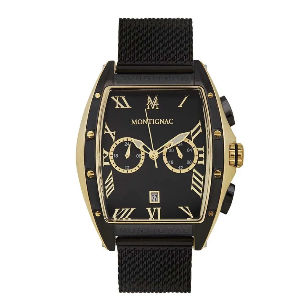 Montre Tonneau Chrono Noir|MONTIGNAC Best