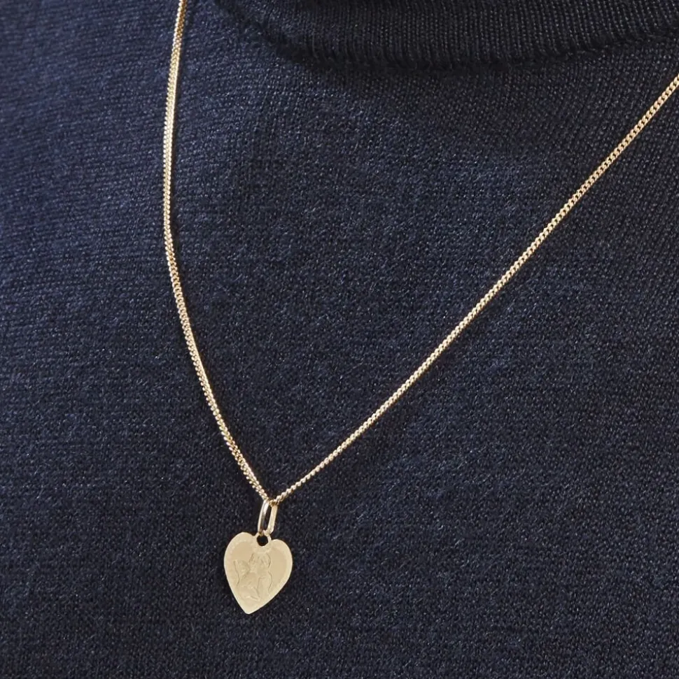 Pendentif Ange Coeur Or Jaune