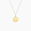 Pendentif Ange Rond Cisele Or Jaune