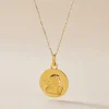 Pendentif Ange Rond Effet Diamante Or Jaune