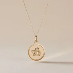 Pendentif Ange Rond Or Jaune