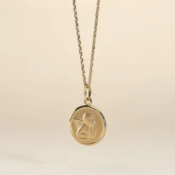 Pendentif Ange Rond Or Jaune|Marc Orian Discount