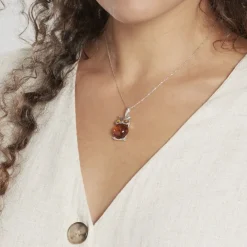 Pendentif Argent Blanc Benoite Ambre|Marc Orian