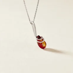 Pendentif Argent Blanc Melusine Ambre|Marc Orian Discount