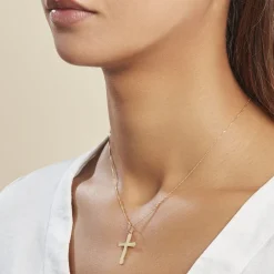 Pendentif Benny Croix Ciselee Or Jaune|Marc Orian