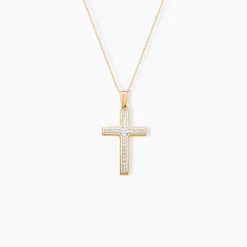Pendentif Benny Croix Ciselee Or Bicolore|Marc Orian Outlet